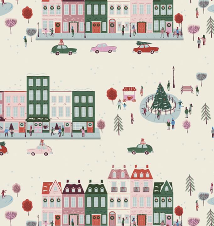 Christmas in the City Art Gallery Fabric