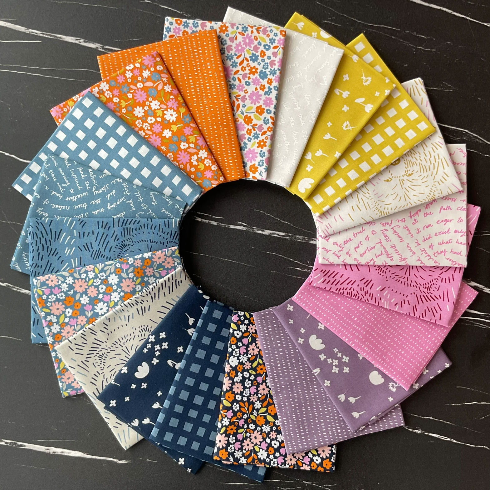 Aneela Hoey Marigold Jelly Roll - 40 Precut 2.5" Fabric Strips Moda 24600JR
