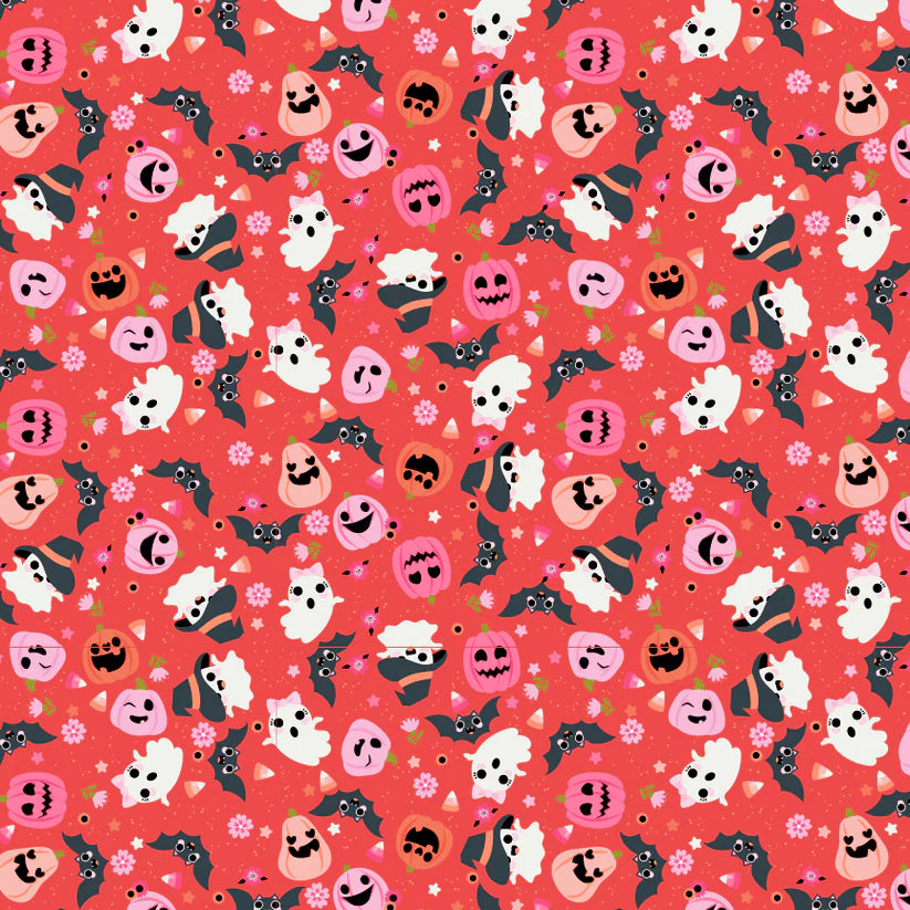 Not Scary by Poppie Cotton : Going Batty Orange