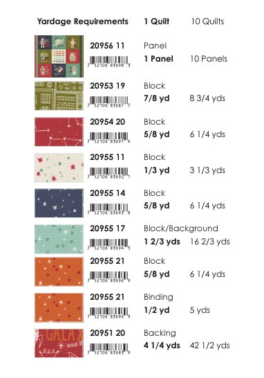 321 Blast Off by Stacy Iest Hsu : Robots in Space Quilt Kit