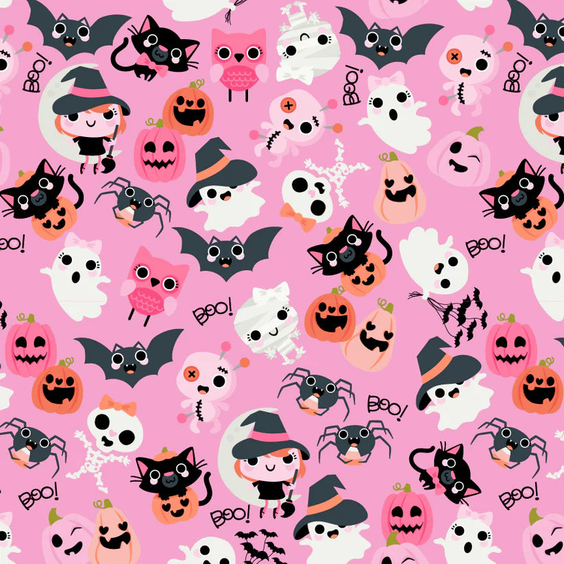 Not Scary by Poppie Cotton : Boos With Bows Pink