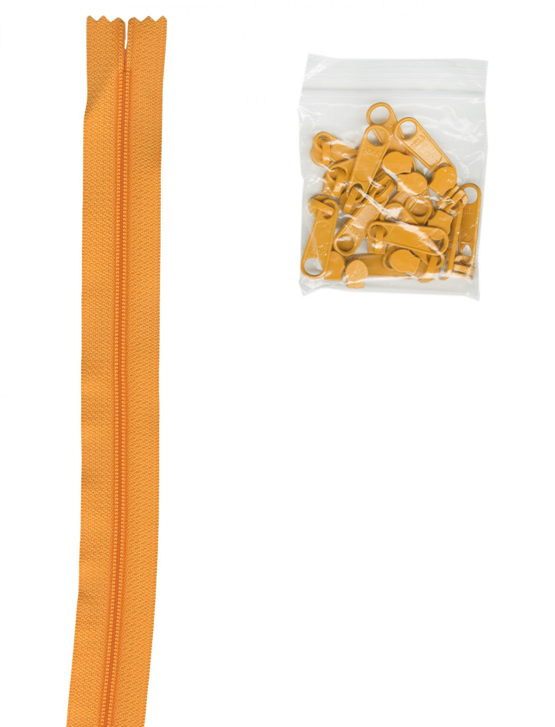 4 Yards of 16mm #4.5 Zipper Chain and 16 Ex-Large Papaya # ZIPYD-290 - Special Order