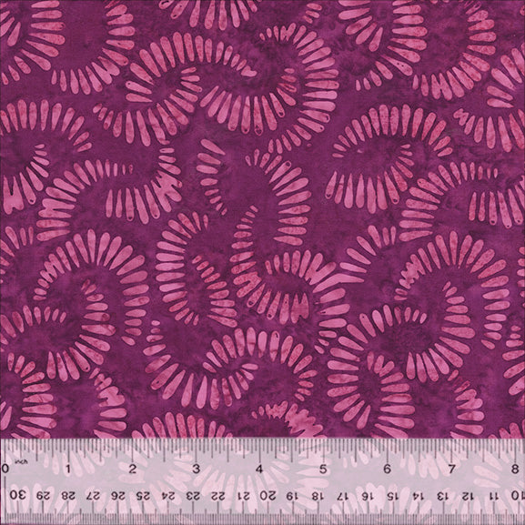 Splendor Quiltessentials 7 Batiks by Anthology Fabrics :  Citrus Slice Plum 440Q-2 (Estimated Ship Date Sept. 2024)