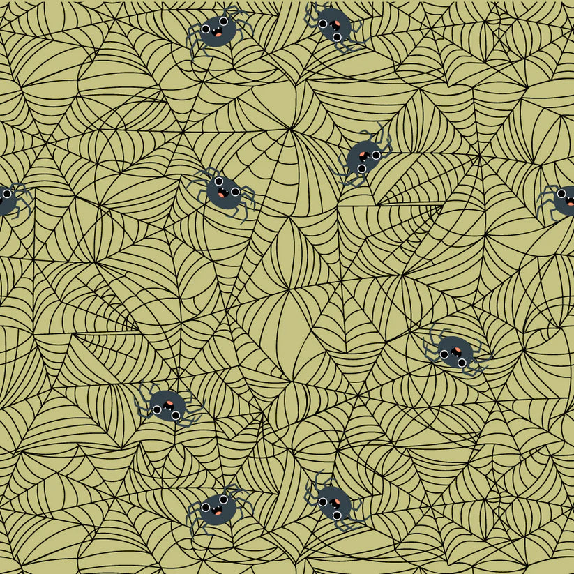 Not Scary by Poppie Cotton : Spunky Spidey Green