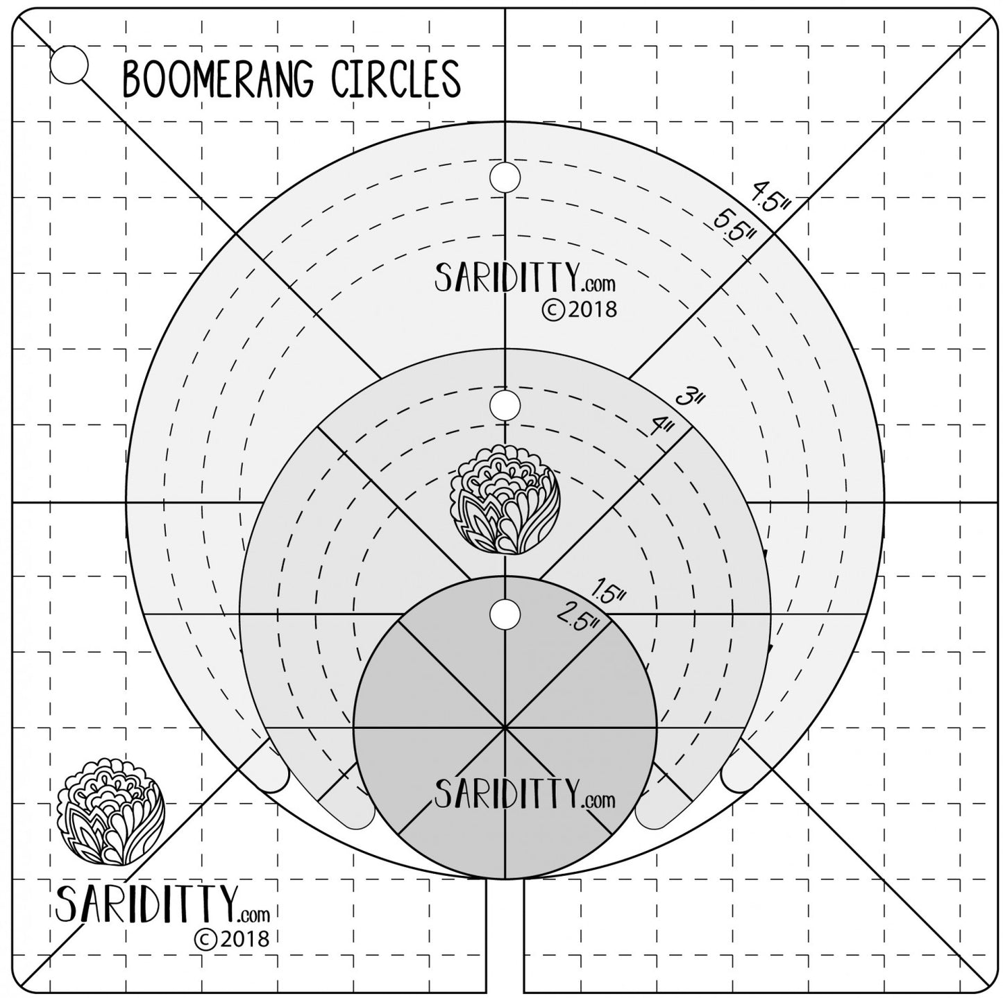 4pc Boomerang and Circles Long Arm Set # SY-BMSET-LA - Special Order (Will Ship After 4/15/25)