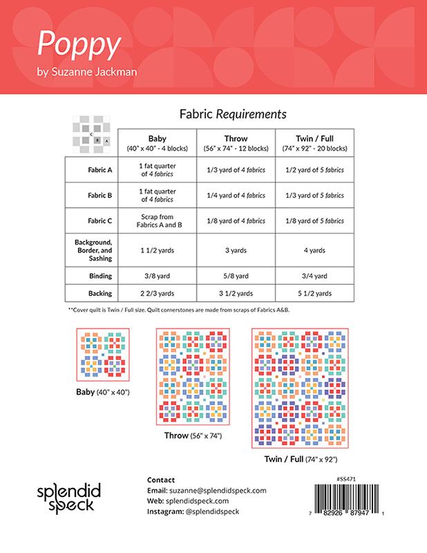 Poppy Quilt Pattern by The Splendid Speck