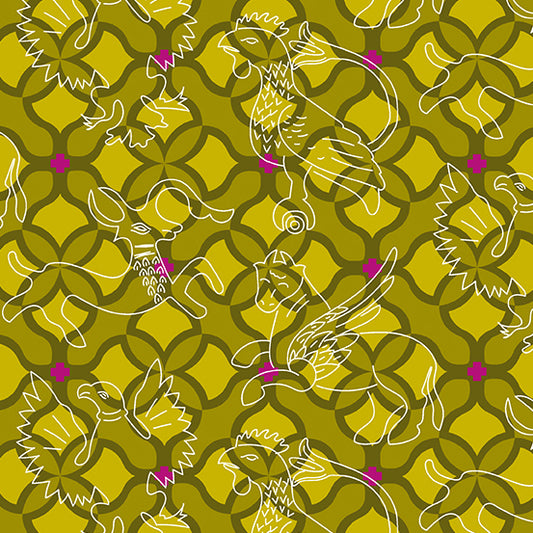 Chrysanthemum by Alison Glass : Folk - Pine A-877-V