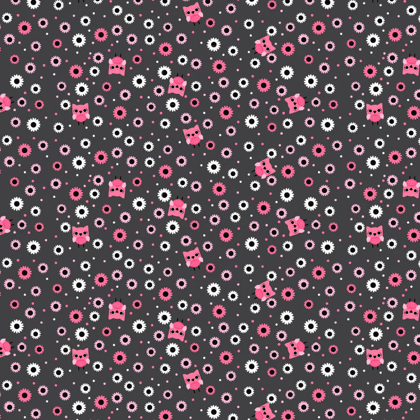 Not Scary by Poppie Cotton : Hootie Hoot Grey