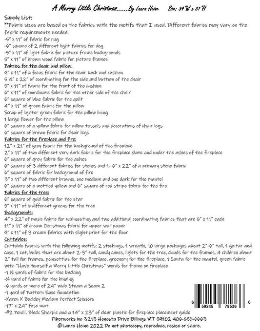 A Merry Little Christmas Collage Pattern by Laura Heine # FWLHAMLC - Special Order