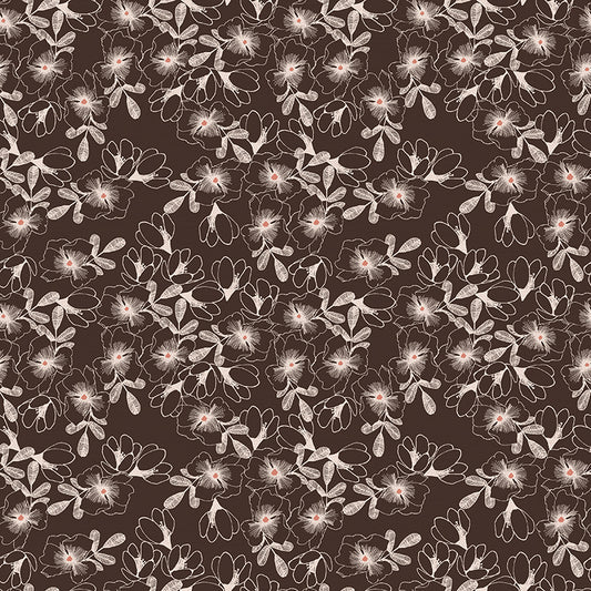 A Walk in the Woods by Lisa Dolson : SMALL FLORAL BROWN 12023521