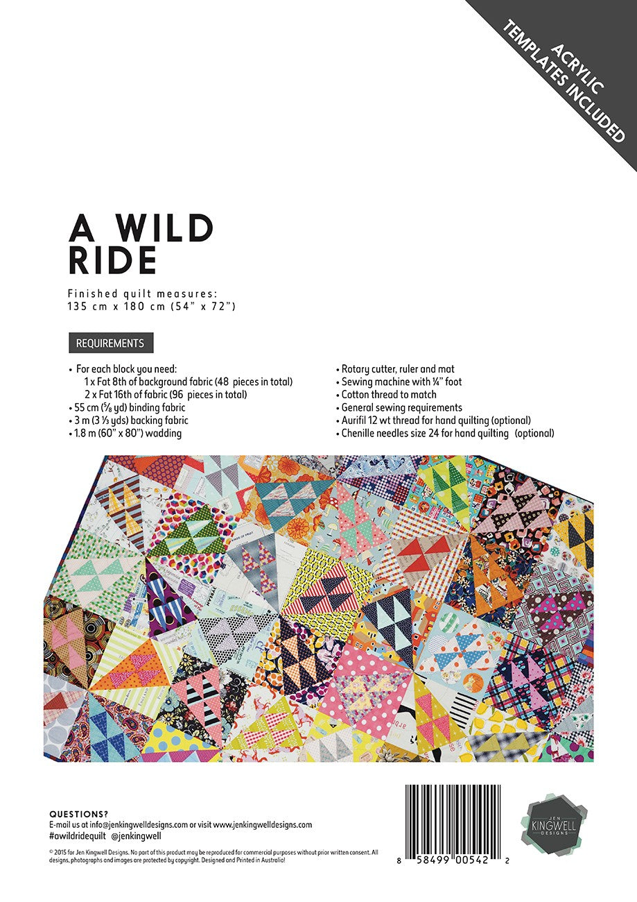 A Wild Ride Pattern And Template by Jen Kingwell Designs - Special Order