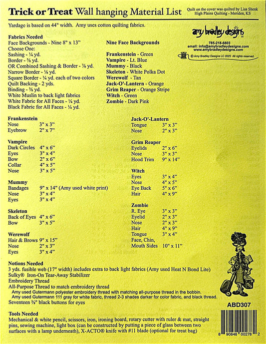 Trick or Treat Appliqué Pattern by Amy Bradley