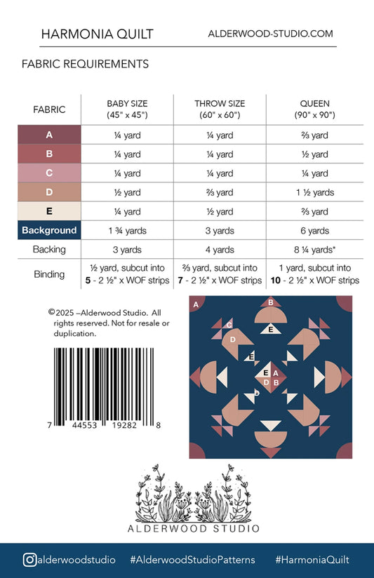 Harmonia Quilt Pattern by Alderwood Studio