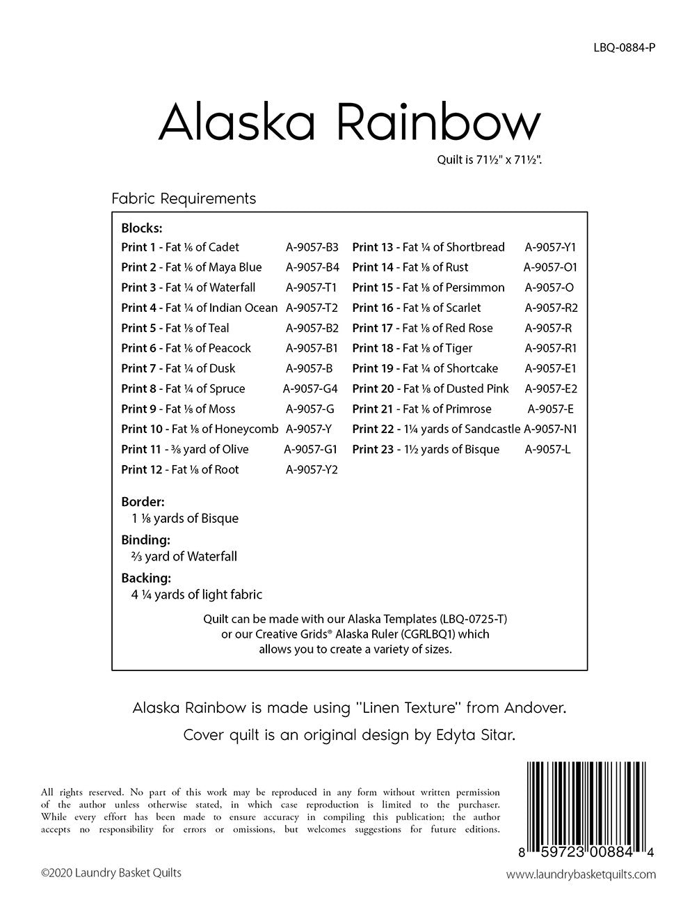Alaska Rainbow Quilt Pattern by Laundry Basket Quilts
