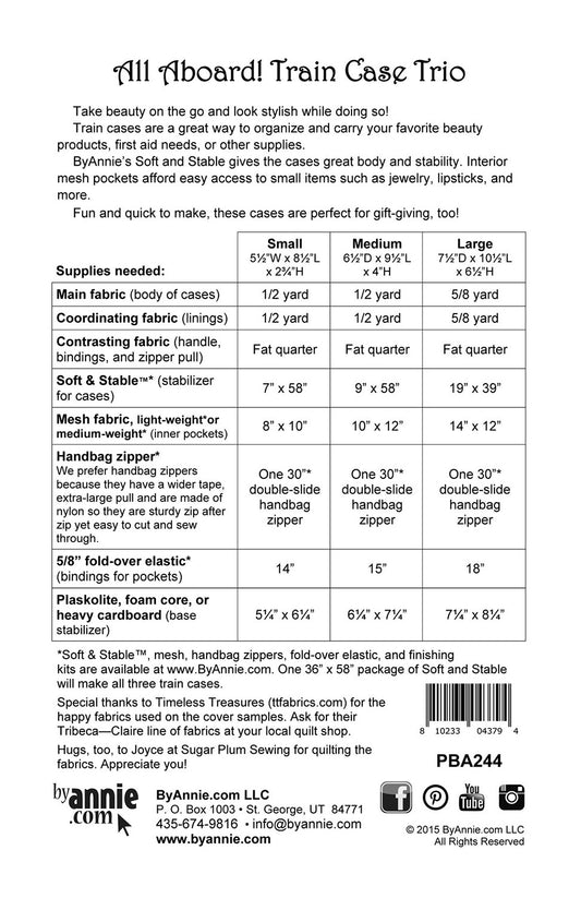All Aboard! Train Case Trio # PBA244 - Special Order
