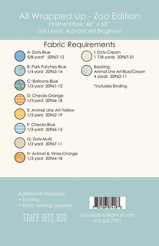 All Wrapped Up - Zoo Edition Quilt Pattern by Stacy Iest Hsu