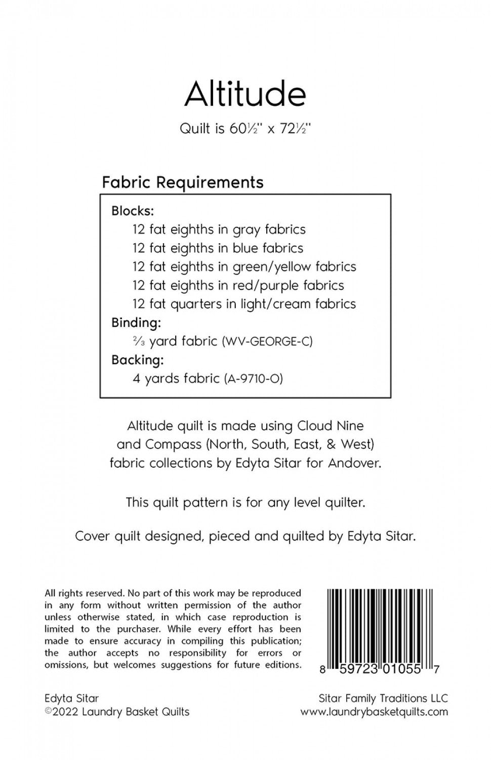 Altitude Quilt Pattern by Laundry Basket Quilts