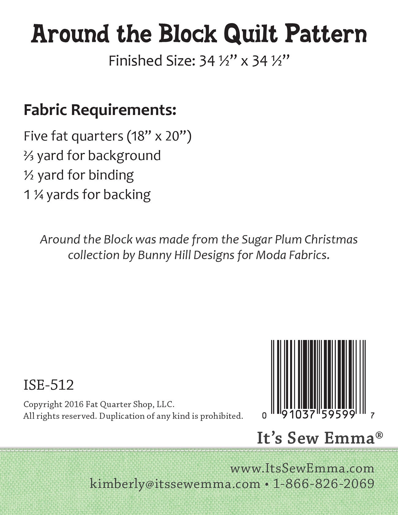 Around the Block Quilt Pattern by It’s Sew Emma