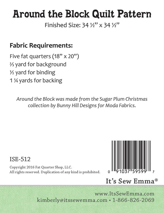 Around the Block Quilt Pattern by It’s Sew Emma