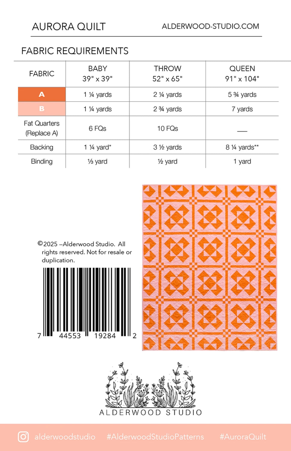 Aurora Quilt Pattern by Alderwood Studio