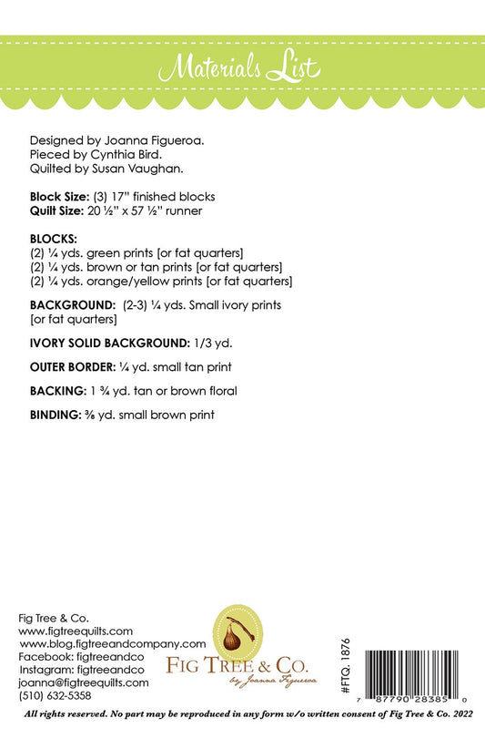 Autumn Bear Tracks Quilt Pattern by Fig Tree & Co. - Special Order