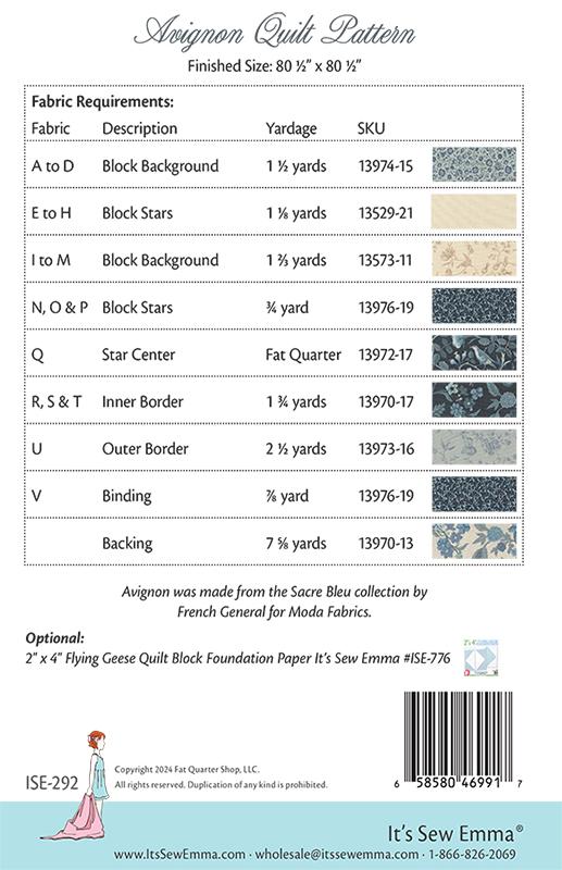 Avignon Quilt Pattern by It's Sew Emma