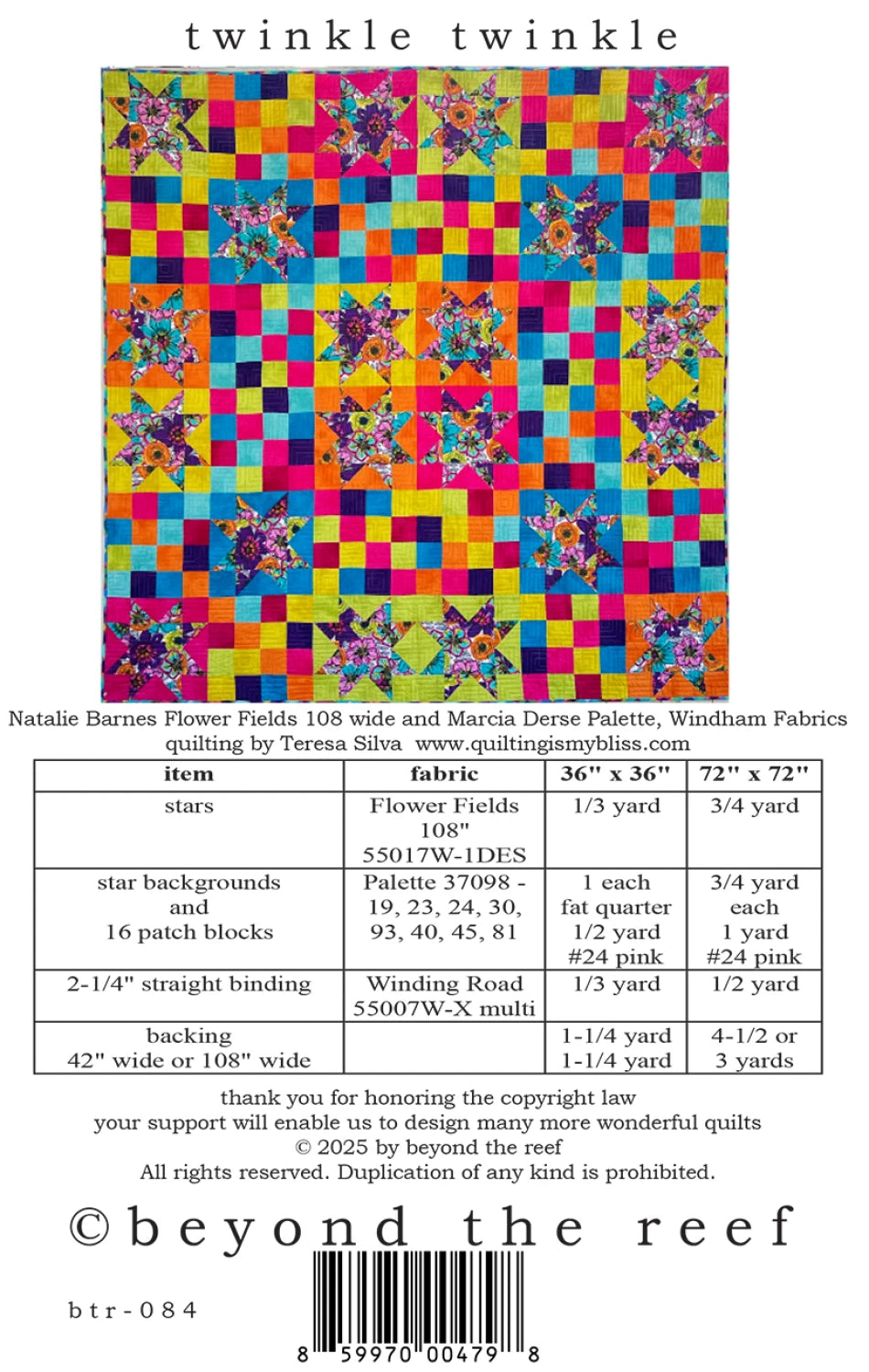 Twinkle Twinkle Quilt Pattern by Beyond the Reef