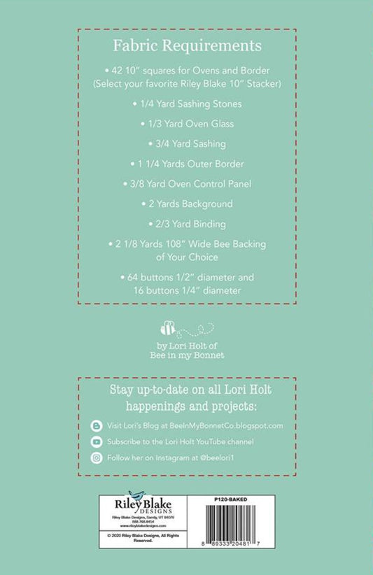 Baked with Love Quilt Pattern by Lori Holt of Bee in my Bonnet # P120-BAKED - Special Order