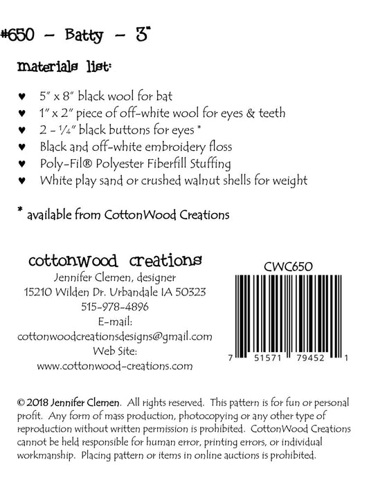 Batty # CWC650 - Special Order