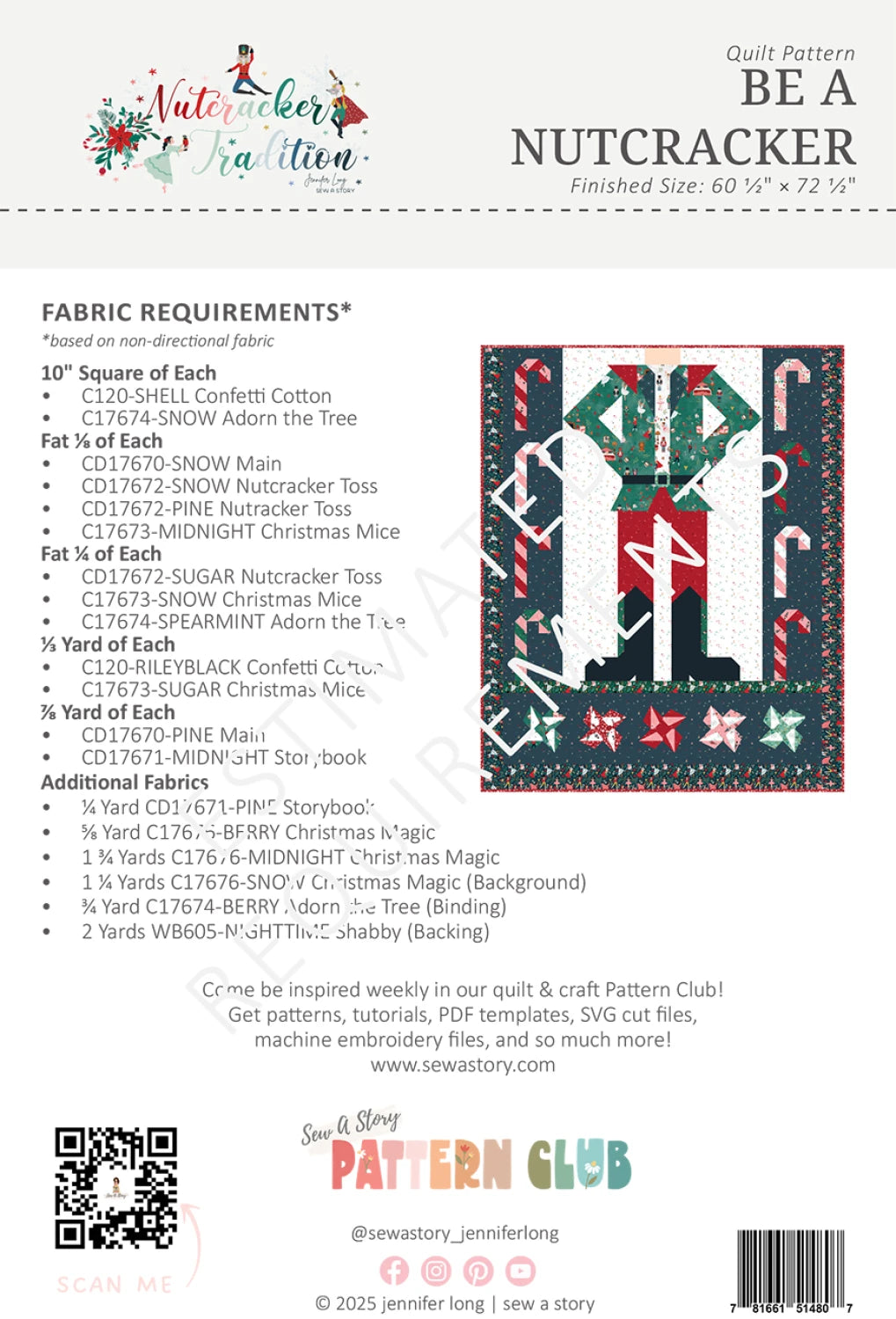 Be A Nutcracker Quilt Pattern by Sew A Story