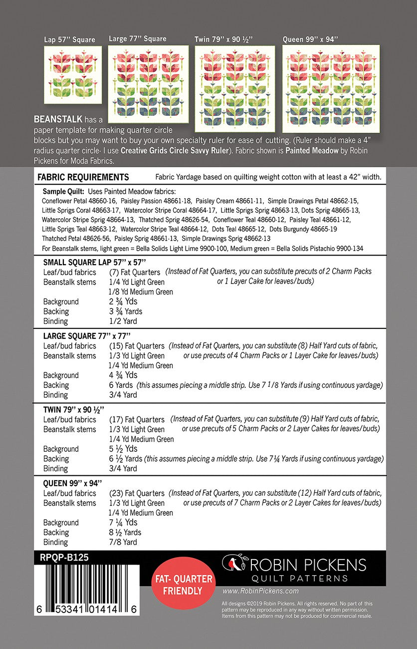 Beanstalk Quilt Pattern by Robin Pickens