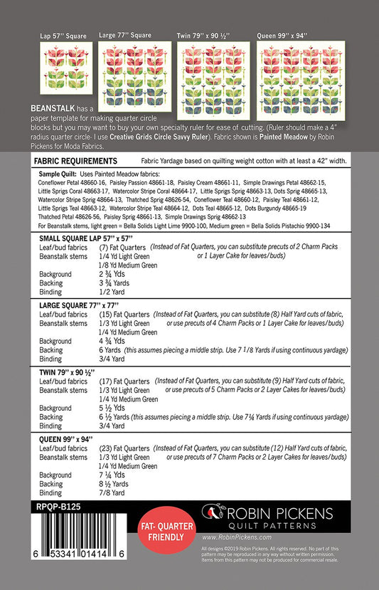 Beanstalk Quilt Pattern by Robin Pickens