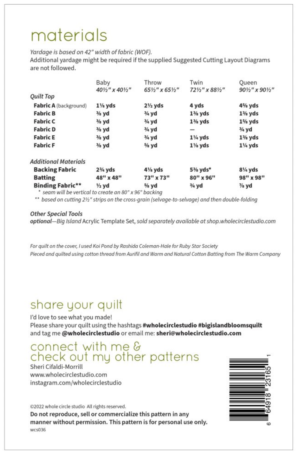 Big Island Blooms Quilt Pattern by Whole Circle Studio