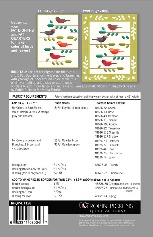 Bird Talk Quilt Pattern by Robin Pickens