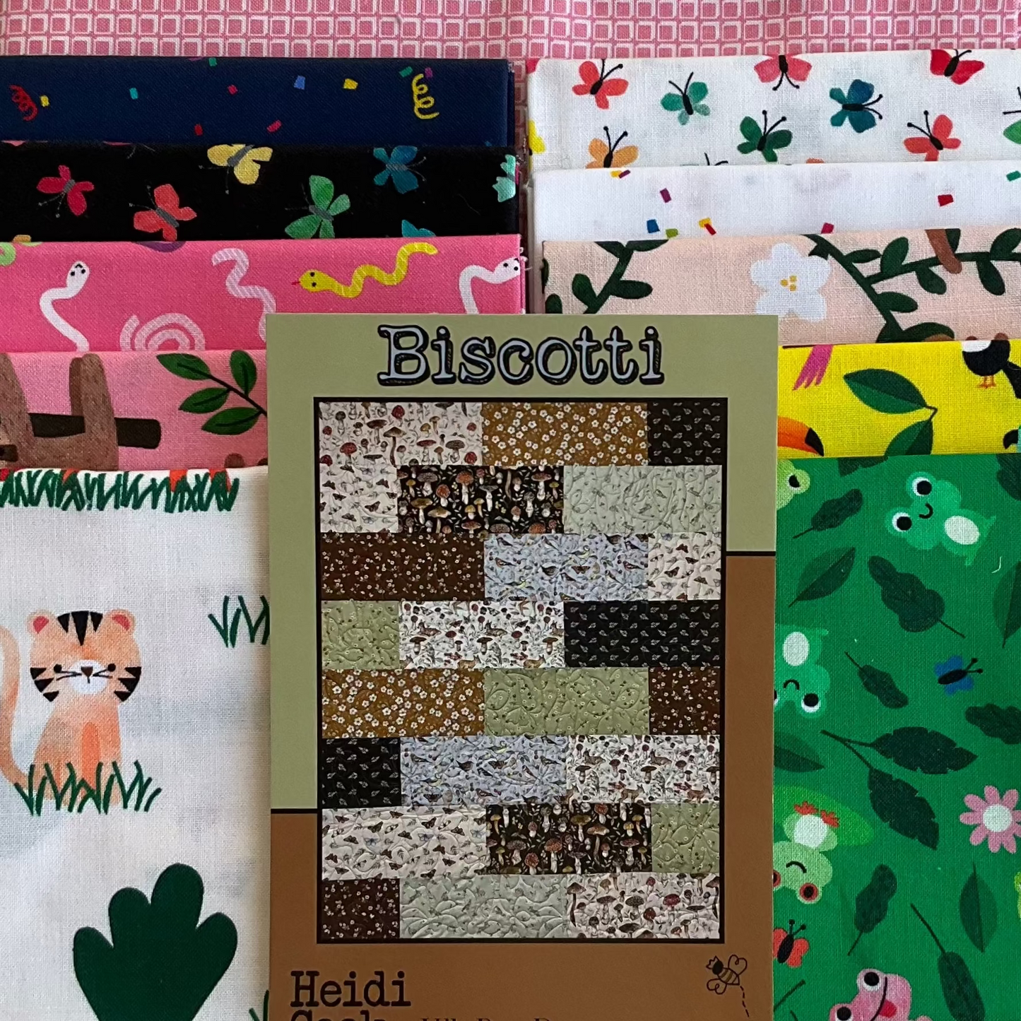 Biscotti Quilt Kit featuring Rainforest Friends by Ann Kelle