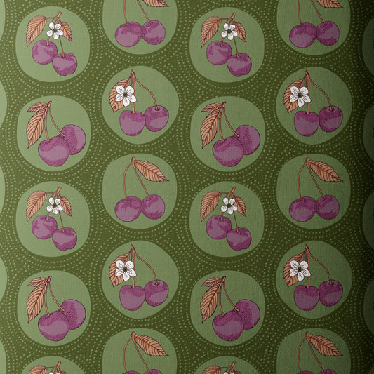 Black Forest by Jayme Murray : Dotted Cherries Olive 229260