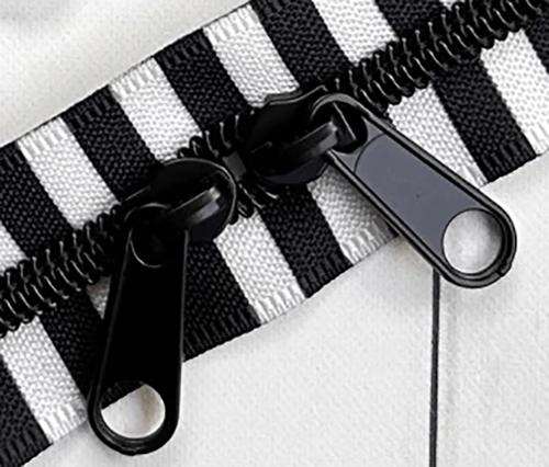 Black & White 30" Zipper : Black & White Zipper Tape and Black Teeth and Pull SSCZ05