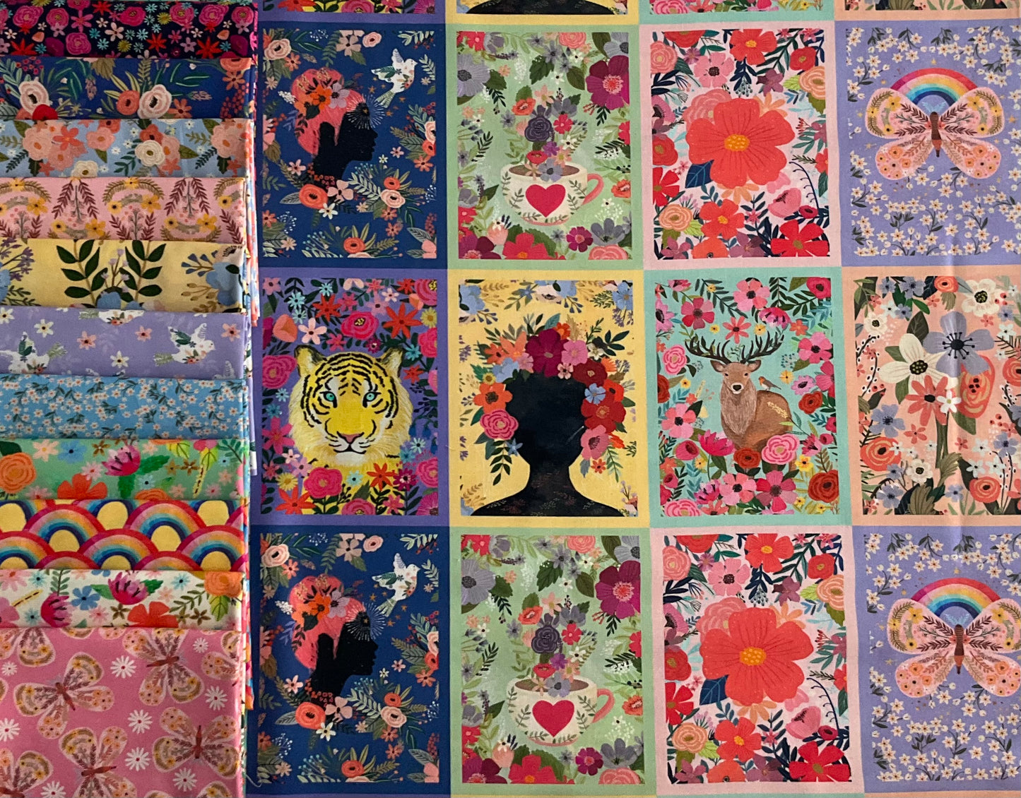 Bloom by Mia Charro coordinated with Ruby + Bee Solids : Bundle