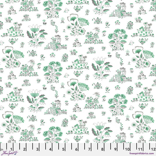 Blossom Brew by Anne Keenan Higgins: Tea Time Toile PWAK044.XWHITE