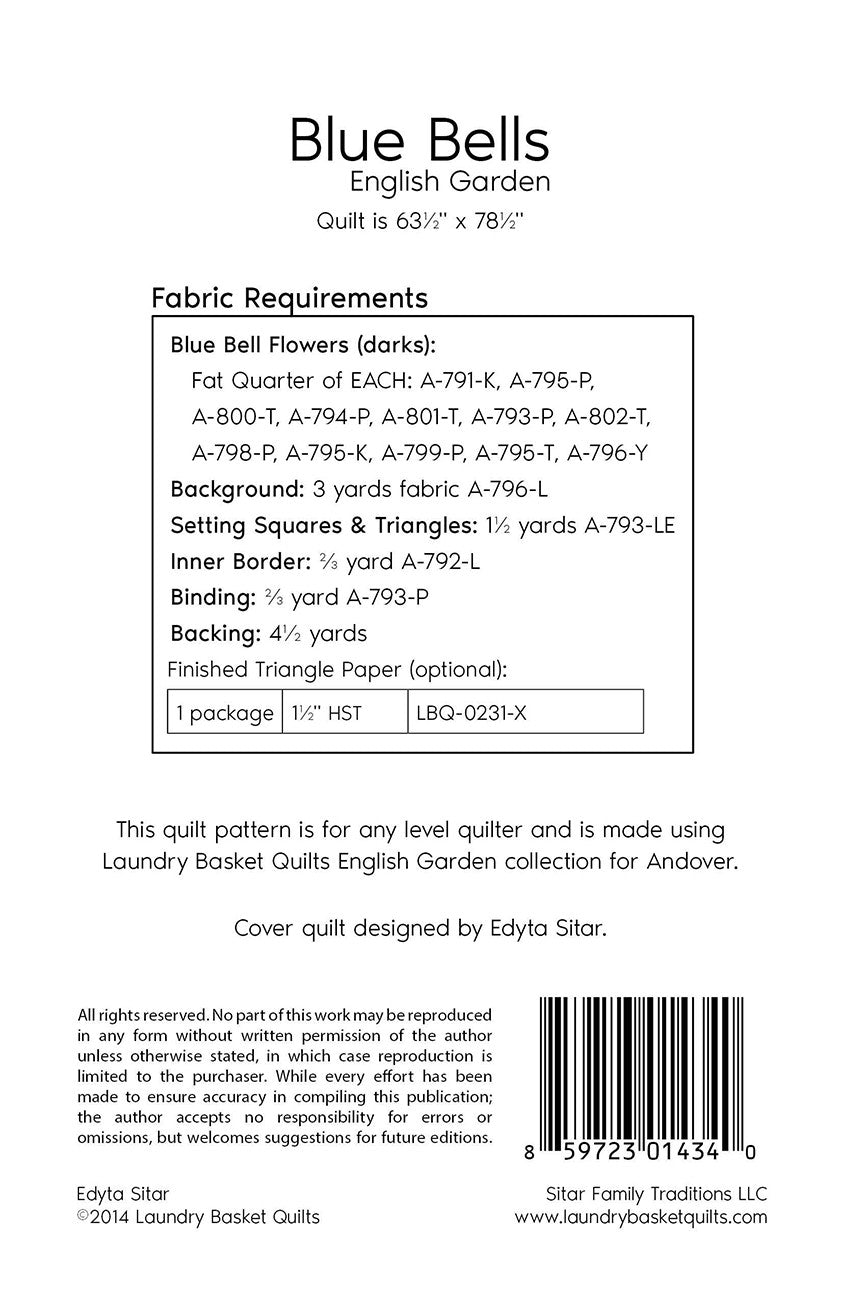 Blue Bells - English Garden Quilt Pattern by Laundry Basket Quilts