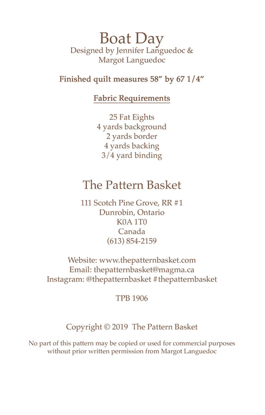 Boat Day Quilt Pattern by the Pattern Basket