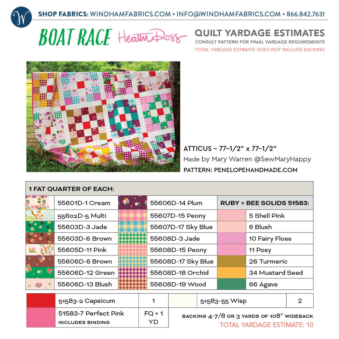 Boat Race by Heather Ross - Atticus Quilt Kit