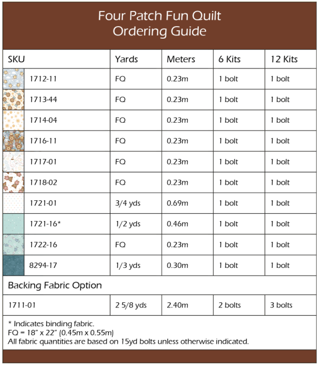 Boho Buddies by Sharon Kuplack : Four Patch Fun Quilt Kit