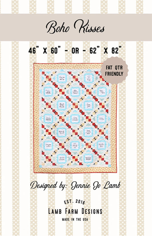 Boho Kisses Quilt Pattern by Lamb Farm Designs