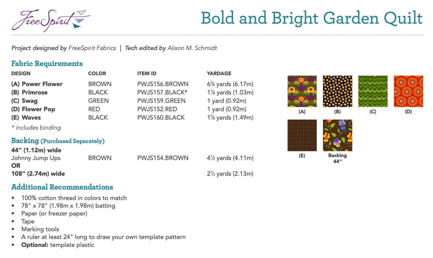 Bold and Bright Garden Quilt Kit featuring Gloriosa Garden by Jane Sassaman