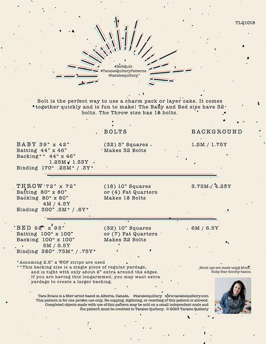 Bolt Quilt Pattern by Taralee Quiltery