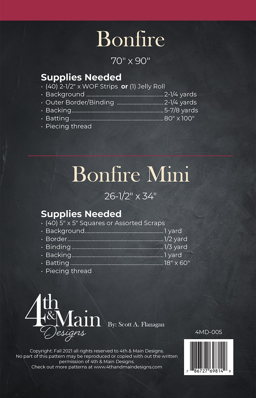 Bonfire Quilt Pattern by 4th & Main