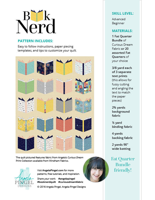 Book Nerd Quilt Pattern by Angela Pingle