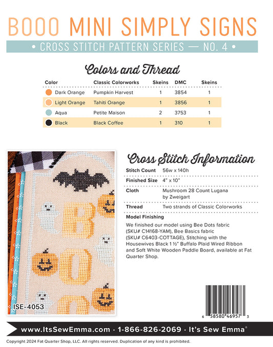 Booo Mini Simply Signs - September 2024 # ISE-4053 - Special Order