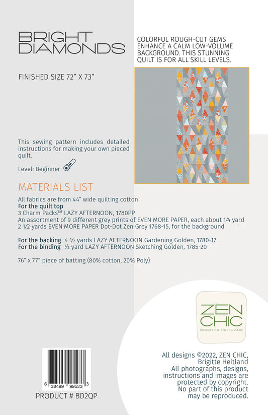 Bright Diamonds Quilt Pattern by Zen Chic